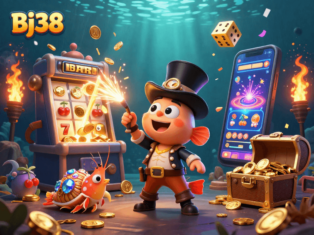 Bj38 offers enticing underwater casino adventures with vibrant characters and casino elements