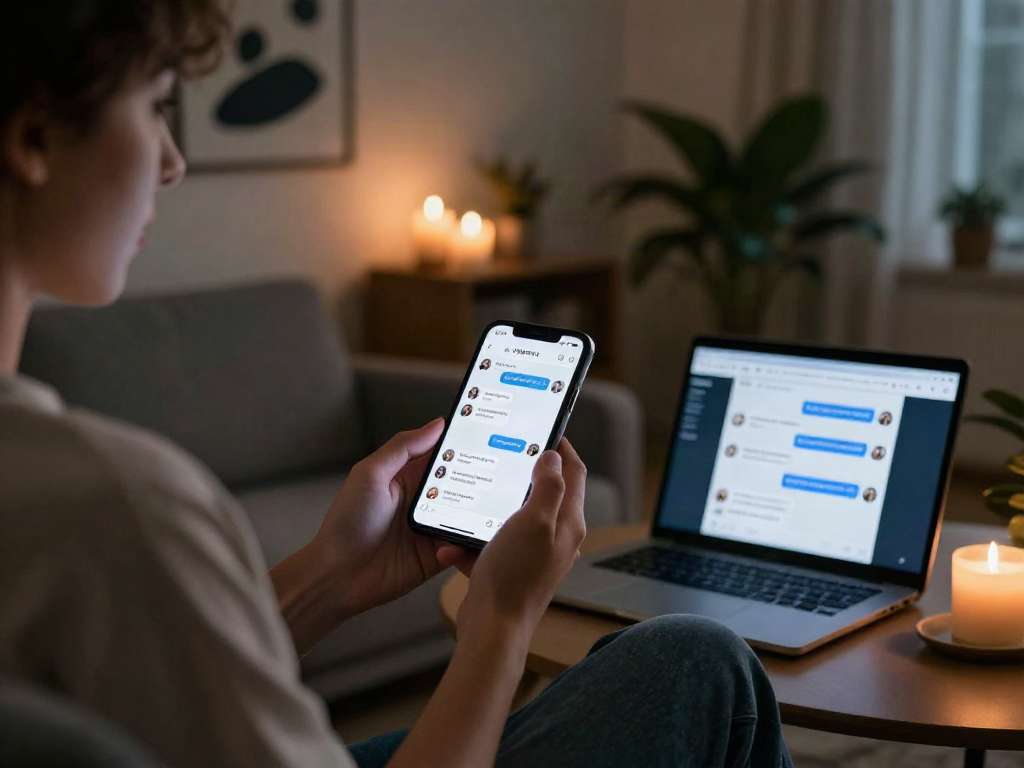 Engaging nsfw ai chat interaction in a cozy digital setting.