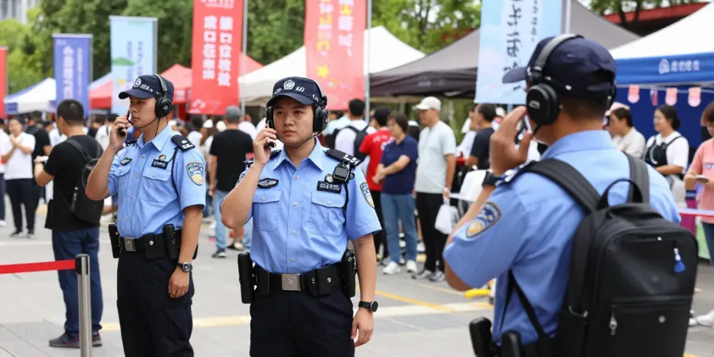 Event Security personnel overseeing a community event, ensuring safety and professionalism.