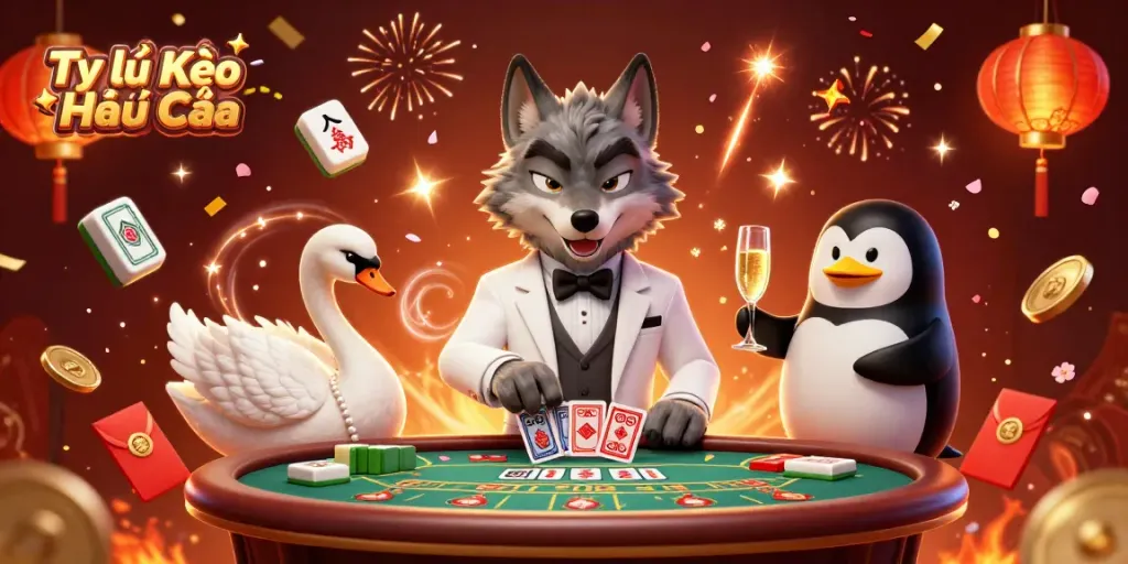 Experience the excitement of Tỷ lệ Kèo Nhà Cái with this vibrant 3D casino scene.