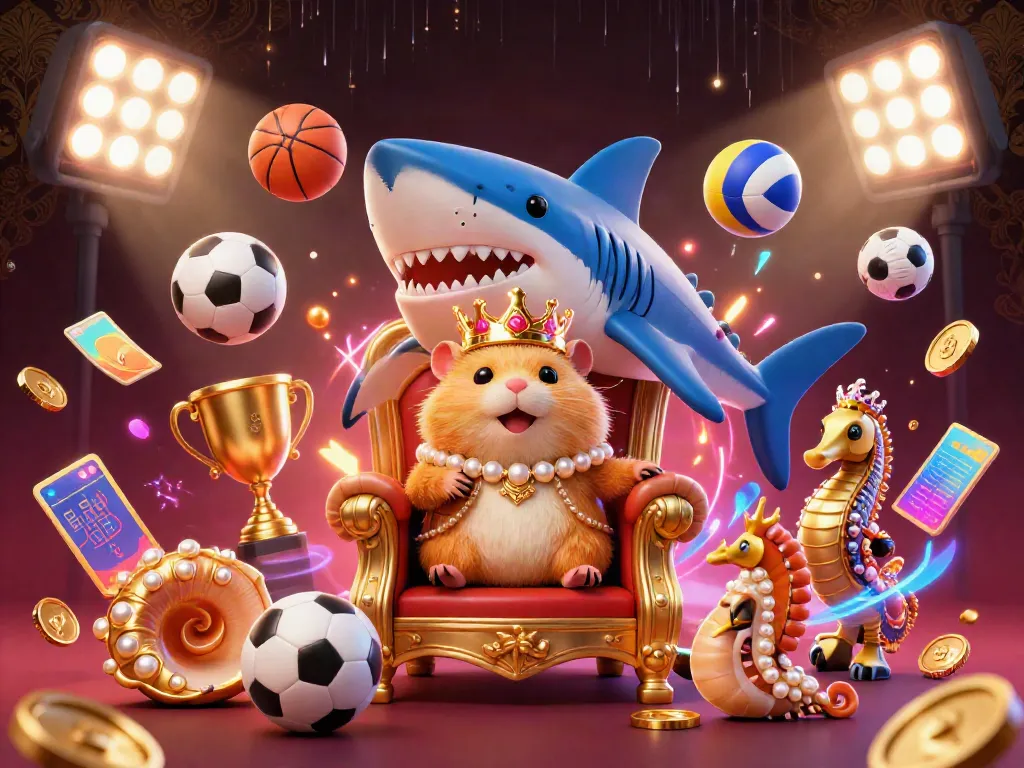 Experience khuyến mãi vin88 with vibrant gaming action featuring a golden hamster king and sports elements in a dynamic casino scene.