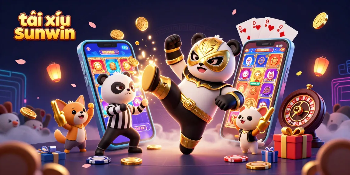Experience the thrill of tài xỉu sunwin with characters in exciting casino action and vibrant game elements.