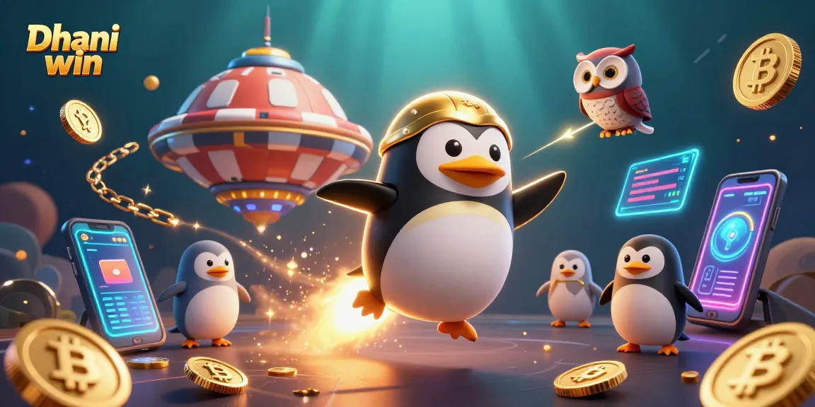 Dhani win offers thrilling gaming experiences with a 3D rocket-powered penguin and casino elements.