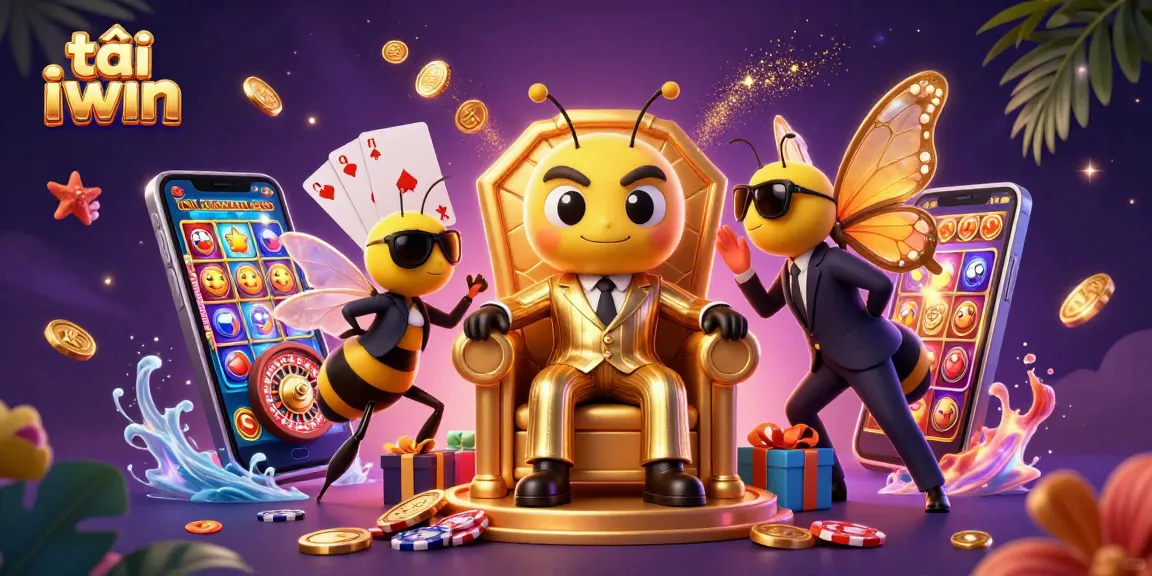 Play exciting games with tải iwin featuring a bumblebee mob boss and vibrant casino elements