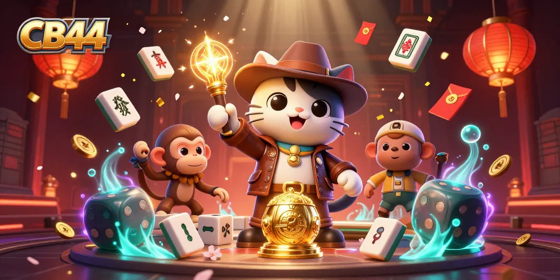 Engage with CB44's vibrant casino exploration featuring a cat and monkey amidst golden treasures.