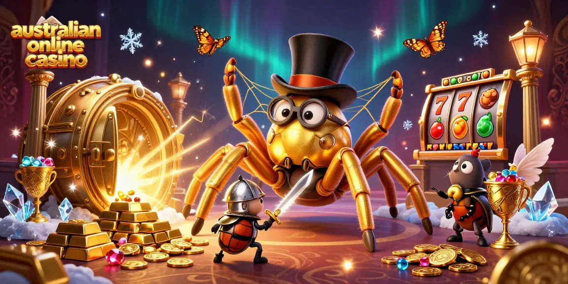 Experience the excitement of australian online casino with golden treasures and vibrant gaming elements.