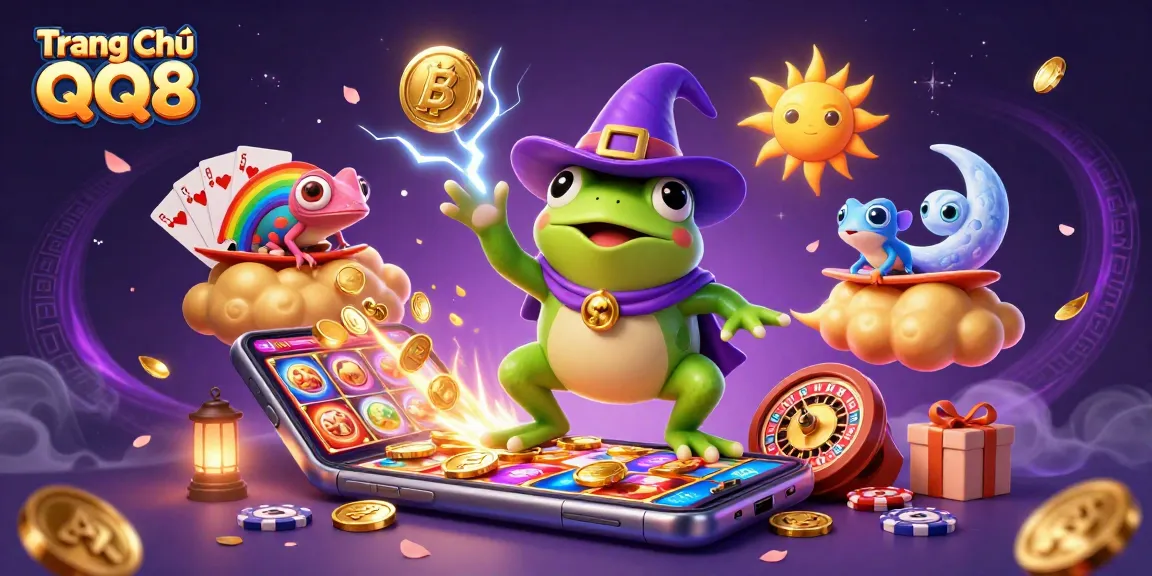 Join the exciting gaming journey at Trang Chủ QQ8 with a vibrant scene showcasing dynamic casino elements.