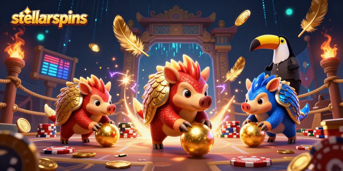 Engage in exciting gameplay at stellarspins with rival pangolins in a dynamic casino setting.