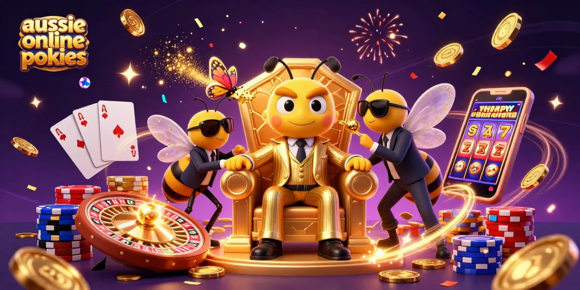 Play aussie online pokies amid sparkling gems and golden coins in an enchanting casino scene.