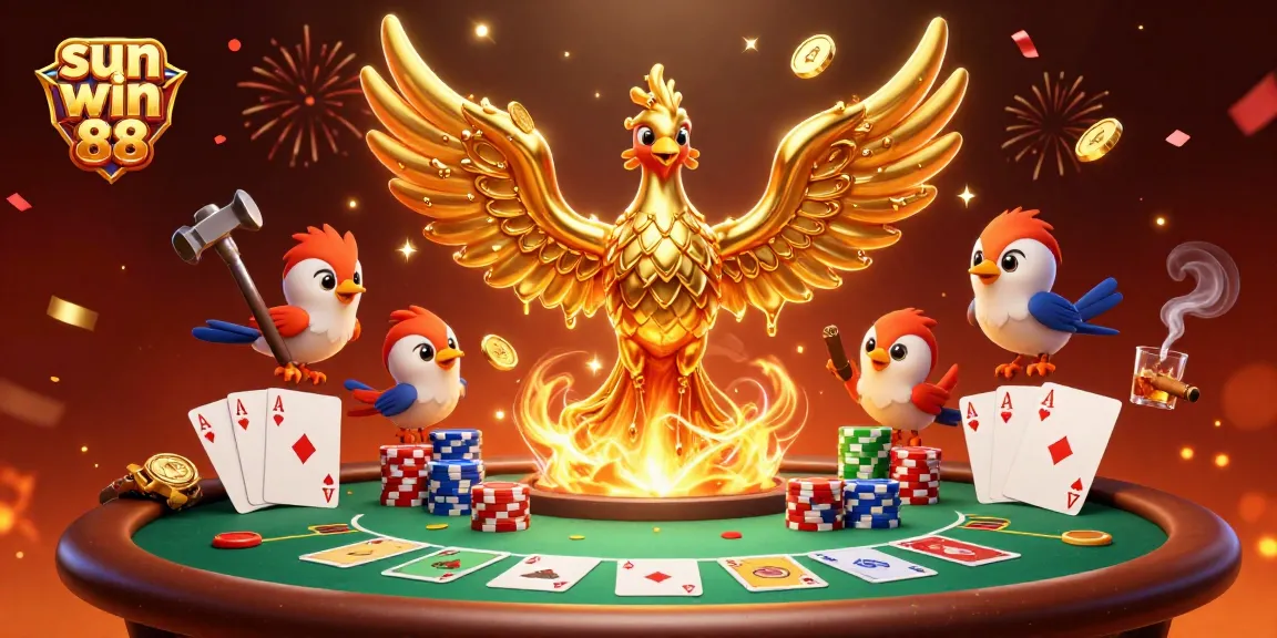 Experience thrilling moments at sun win 88 with a dynamic 3D casino illustration filled with excitement.