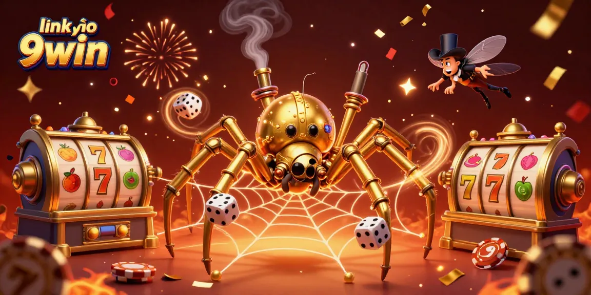 Engage with the excitement of link vào 9win and its steampunk-themed casino illustration.